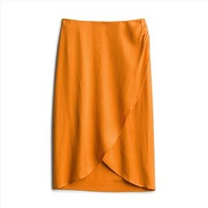 NWOT Faux wrap midi skirt